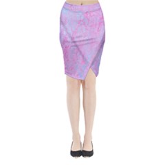  Texture Pink Light Blue Midi Wrap Pencil Skirt by artworkshop