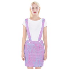  Texture Pink Light Blue Braces Suspender Skirt