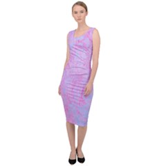  Texture Pink Light Blue Sleeveless Pencil Dress by artworkshop