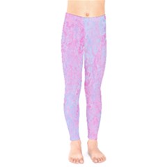  Texture Pink Light Blue Kids  Leggings