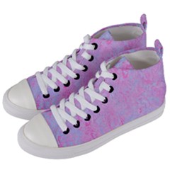  Texture Pink Light Blue Women s Mid-top Canvas Sneakers by artworkshop