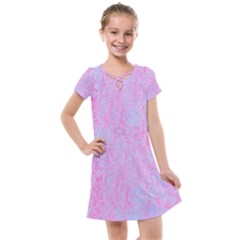  Texture Pink Light Blue Kids  Cross Web Dress