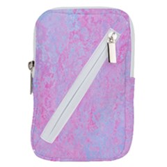  Texture Pink Light Blue Belt Pouch Bag (large) by artworkshop