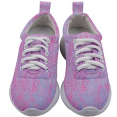  Texture Pink Light Blue Kids Athletic Shoes