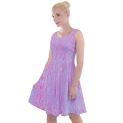  Texture Pink Light Blue Knee Length Skater Dress by artworkshop