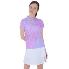  Texture Pink Light Blue Women s Polo Tee