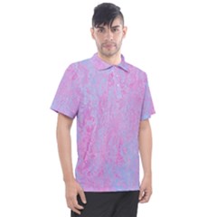  Texture Pink Light Blue Men s Polo Tee by artworkshop