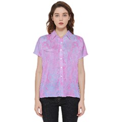  Texture Pink Light Blue Short Sleeve Pocket Shirt by artworkshop