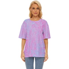  Texture Pink Light Blue Oversized Basic Tee