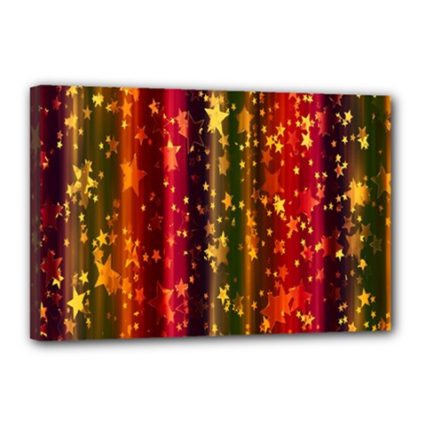 Background Stars Pattern Wallpaper Christmas Canvas 18  X 12  (stretched)