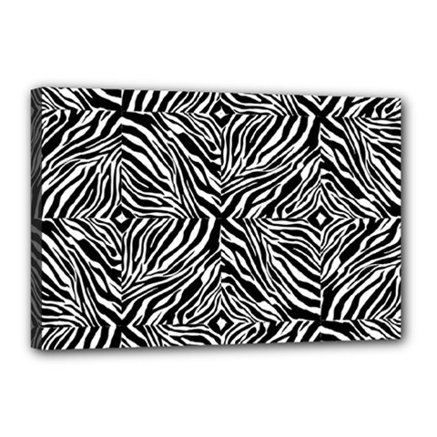 Design-background White Black Canvas 18  X 12  (stretched)