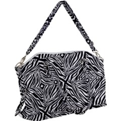 Design-background White Black Canvas Crossbody Bag