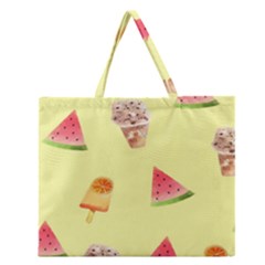 Ice-cream Zipper Large Tote Bag by nateshop