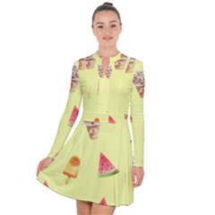 Ice-cream Long Sleeve Panel Dress by nateshop