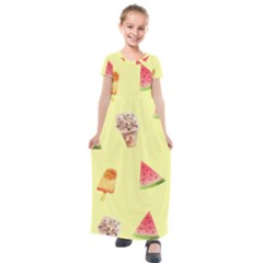 Ice-cream Kids  Short Sleeve Maxi Dress by nateshop