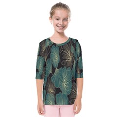 Leaves Kids  Quarter Sleeve Raglan Tee