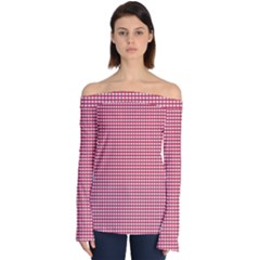 Red-box Off Shoulder Long Sleeve Top by nateshop