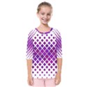 Pattern-box Purple White Kids  Quarter Sleeve Raglan Tee View1