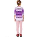 Pattern-box Purple White Kids  Quarter Sleeve Raglan Tee View2