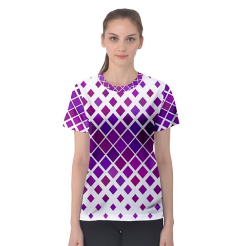 Pattern-box Purple White Women s Sport Mesh Tee by nateshop