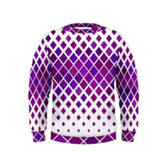 Pattern-box Purple White Kids  Sweatshirt by nateshop