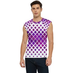 Pattern-box Purple White Men s Raglan Cap Sleeve Tee