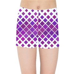Pattern-box Purple White Kids  Sports Shorts by nateshop