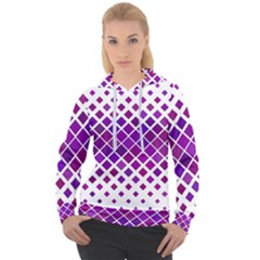 Pattern-box Purple White Women s Overhead Hoodie by nateshop