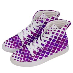 Pattern-box Purple White Men s Hi-top Skate Sneakers by nateshop