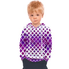 Pattern-box Purple White Kids  Overhead Hoodie by nateshop