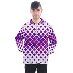 Pattern-box Purple White Men s Half Zip Pullover