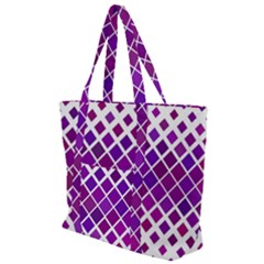 Pattern-box Purple White Zip Up Canvas Bag by nateshop