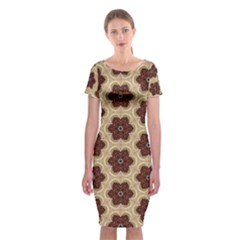 Pattern-flower Classic Short Sleeve Midi Dress by nateshop