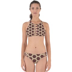 Pattern-flower Perfectly Cut Out Bikini Set