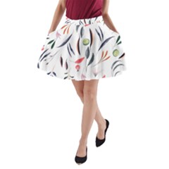 Watercolor-fruit A-line Pocket Skirt by nateshop