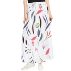 Watercolor-fruit Maxi Chiffon Skirt