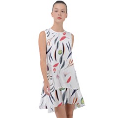 Watercolor-fruit Frill Swing Dress by nateshop