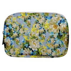 Background-flower White Make Up Pouch (small) by nateshop