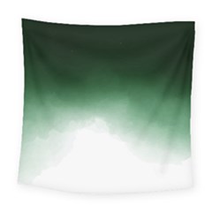 Watercolor-green White Square Tapestry (large) by nateshop