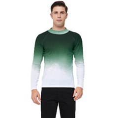 Watercolor-green White Men s Long Sleeve Rash Guard by nateshop