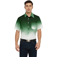 Watercolor-green White Men s Short Sleeve Pocket Shirt  by nateshop