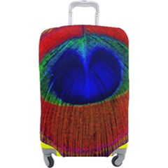 Red Peacock Plumage Fearher Bird Pattern Luggage Cover (large) by Wegoenart