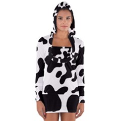 Cow Pattern Long Sleeve Hooded T-shirt