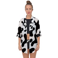 Cow Pattern Open Front Chiffon Kimono