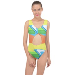 Waves-beach-sun-sea-water-sky Center Cut Out Swimsuit by Jancukart