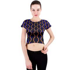 Pattern Abstract Wwallpaper Waves Crew Neck Crop Top