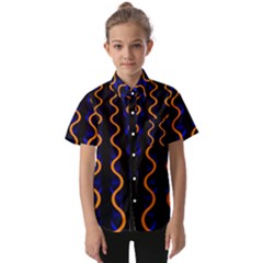 Pattern Abstract Wallpaper Waves Kids  Short Sleeve Shirt