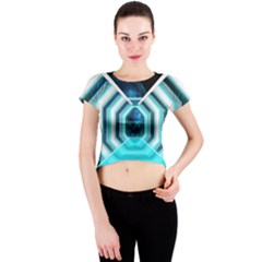 Space Ship Sci Fi Fantasy Science Crew Neck Crop Top