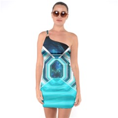 Space Ship Sci Fi Fantasy Science One Soulder Bodycon Dress by Jancukart