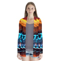 Duck-crazy-duck-abstract Drape Collar Cardigan by Jancukart